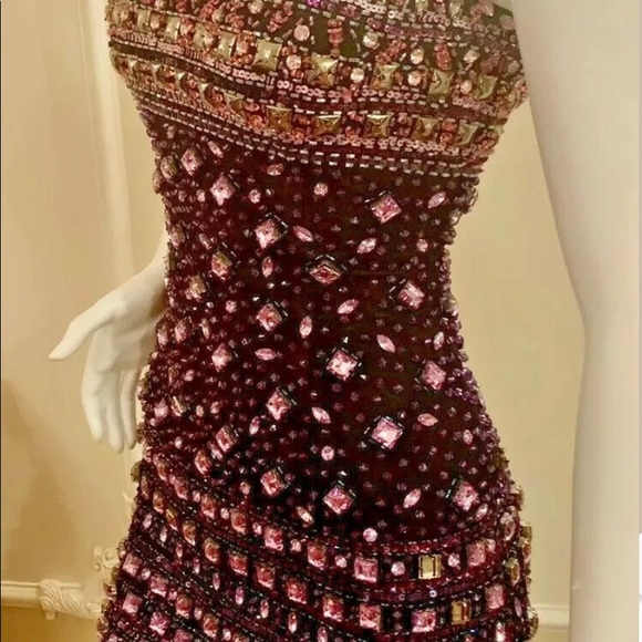 Jovani PINK Crystal Beads Cruise Dress SIZE 0 - Picture 9 of 11